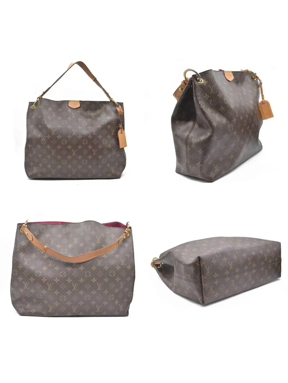 $2160 Louis Vuitton Monogram Graceful MM Pivoine TX4128